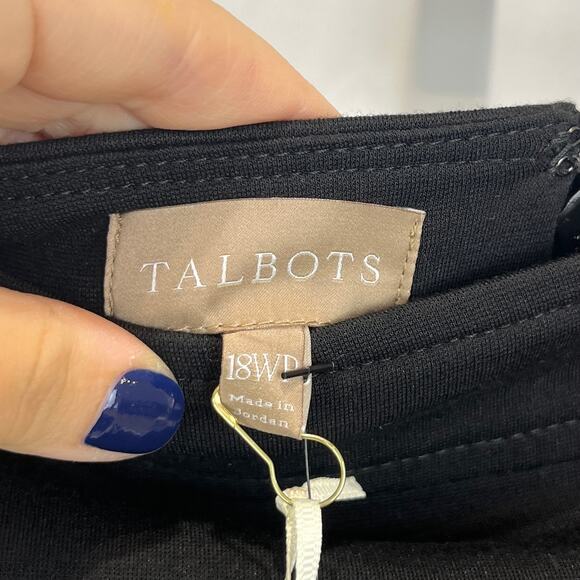 NWT TALBOTS Italian Ponte Knit Skirt Straight Above Knee Black Petite Plus 18WP - Picture 3 of 10